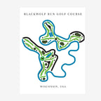 Blackwolf Run Golf Course Prints, Wisconsin, Golf Map Artwork