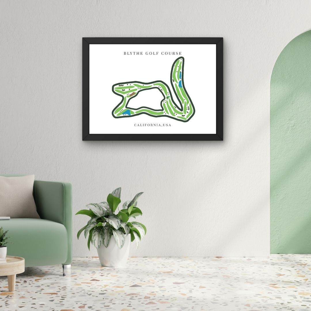 Blythe Golf Course Golf Course Prints, California, Golf Map Artwork