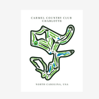 Carmel Country Club Golf Course Print, North Carolina, Golf Map artworks