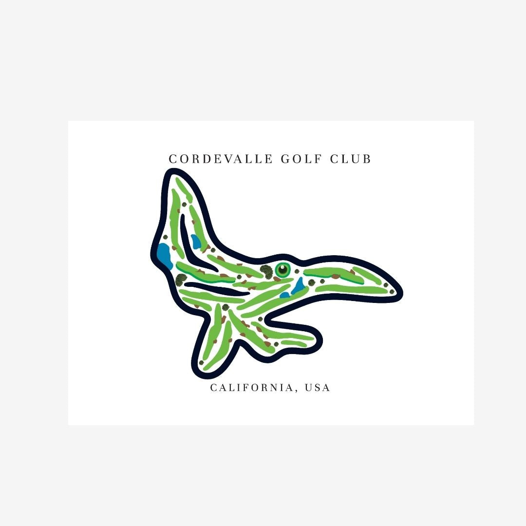 CordeValle Golf Club Golf Course Prints, California, Golf Map Artwork
