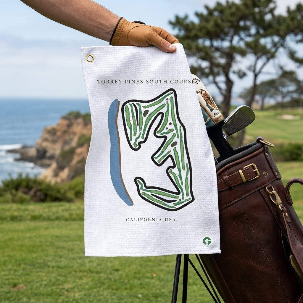Torrey Pines South Course Golf Course Print Towel North Carolina | Golf Course Print Towels | Golf Course Microfiber
