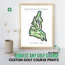 Custom golf course print with personalized golf course map artwork