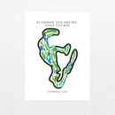 Unframed custom golf course print with personalized map design