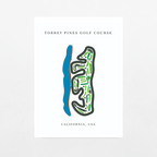Torrey Pines Golf Course Print, California, Golf Map Artworks