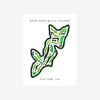 Beth Page Black Golf Course Print, New York, Golf Map Artworks