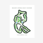 Bailey Creek Golf Course Print, California, Golf Map Artworks