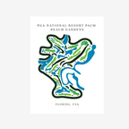 PGA National Resort, Golf Course Print, Florida, Golf Map Artworks