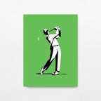 Men Playing Golf Illustration, Golf Wall Art Print Gifts