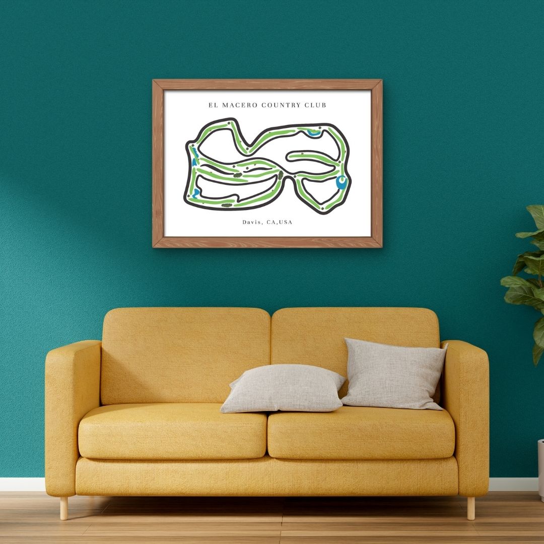 El Macero Country Club Golf Course Prints, California, Golf Map Artwork