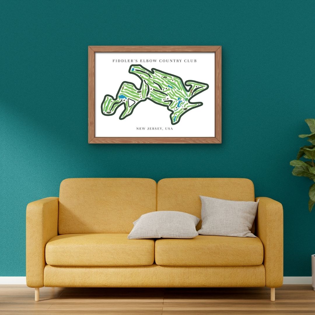 Fiddler's Elbow Country Club Golf Course Prints, New Jersey, Golf Map Artwork