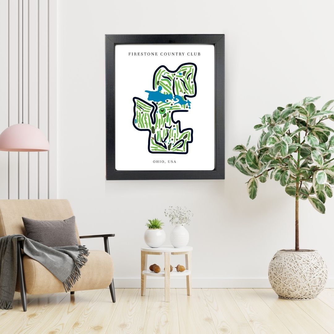 Firestone Country Club Golf Course Prints, Ohio, Golf Map Artwork