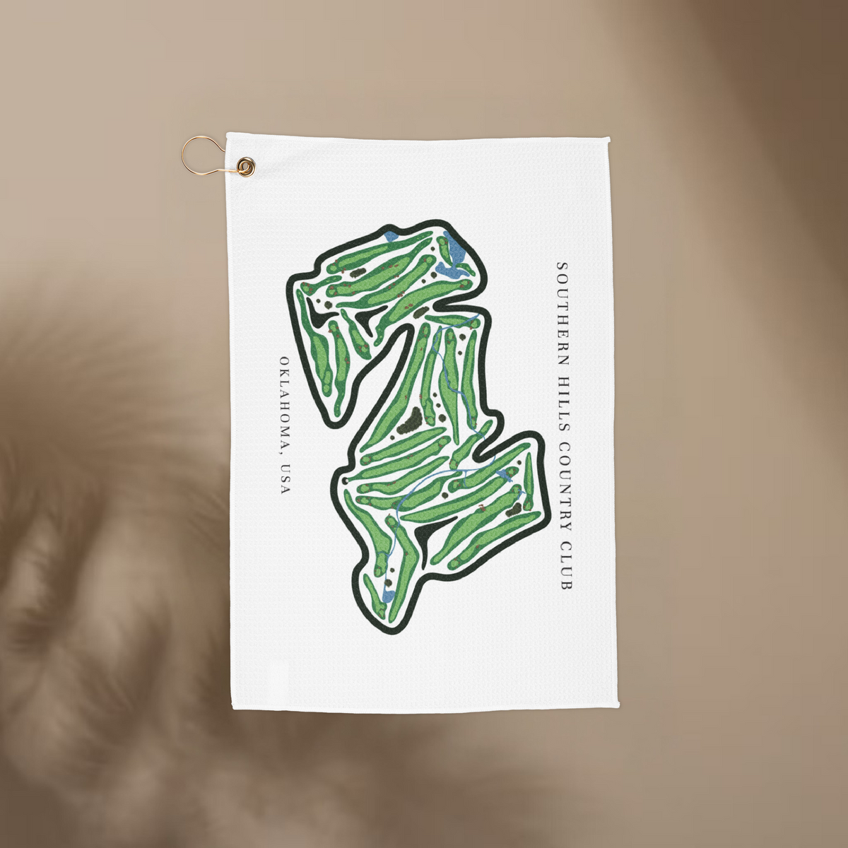 Southern Hills Country Club, Golf Course Towel, Oklahoma | Golf Course Print Towels