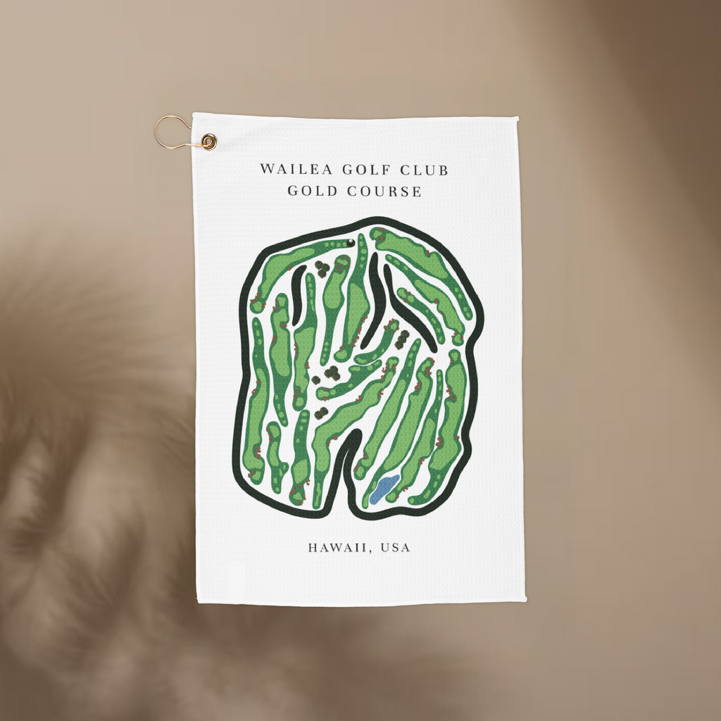 Wailea Golf Club Gold Course, Golf Course Towel, Hawaii | Golf Course Print Towels