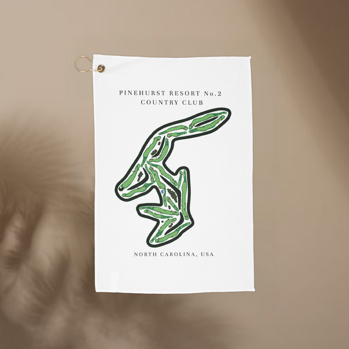 Pinehurst Resort No. 2 Country Club Golf Course Print, North Carolina | Golf Course Print Towels | Golf Course Microfiber