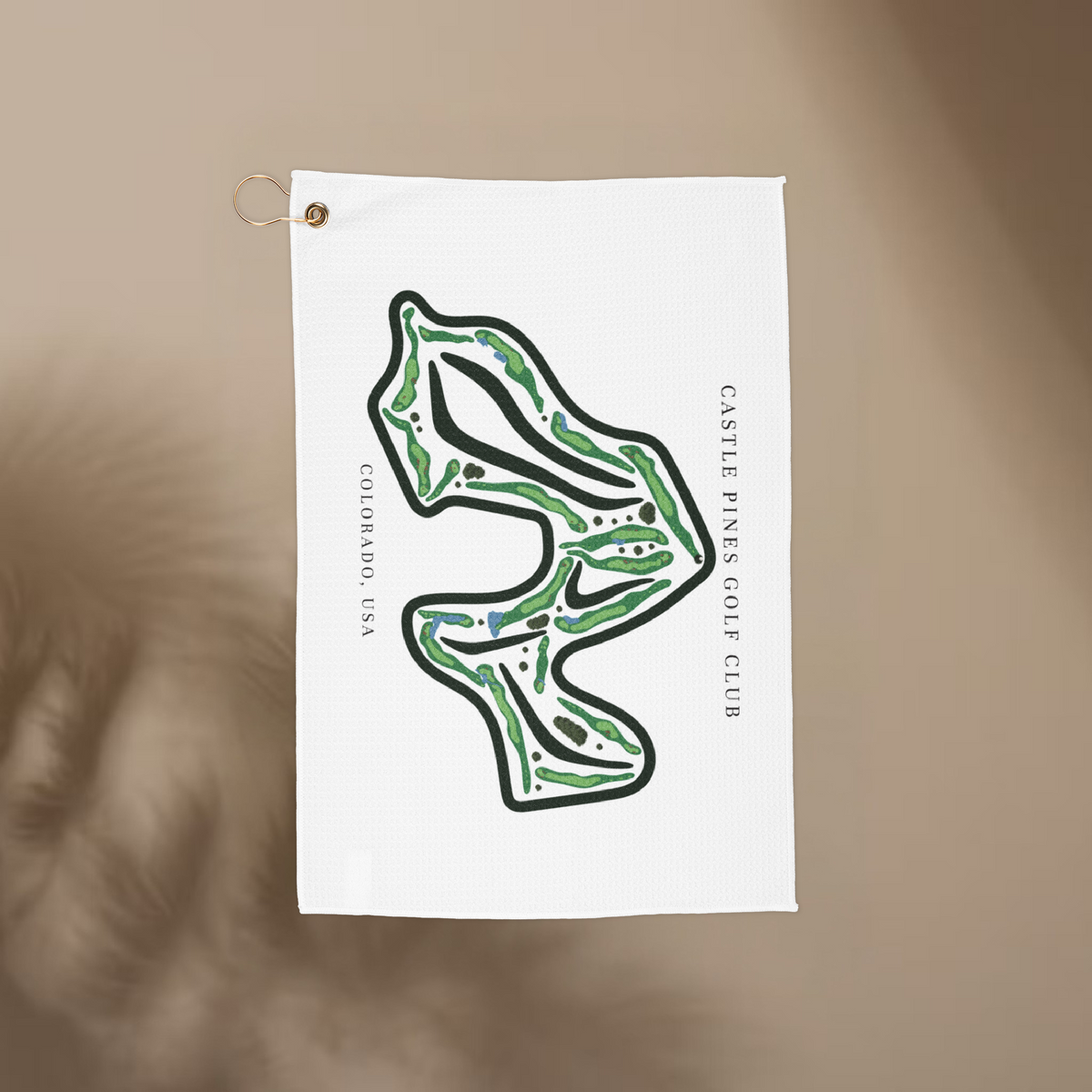 Castle Pines Golf Club, Golf Course Towel, Colorado | Golf Course Print Towels