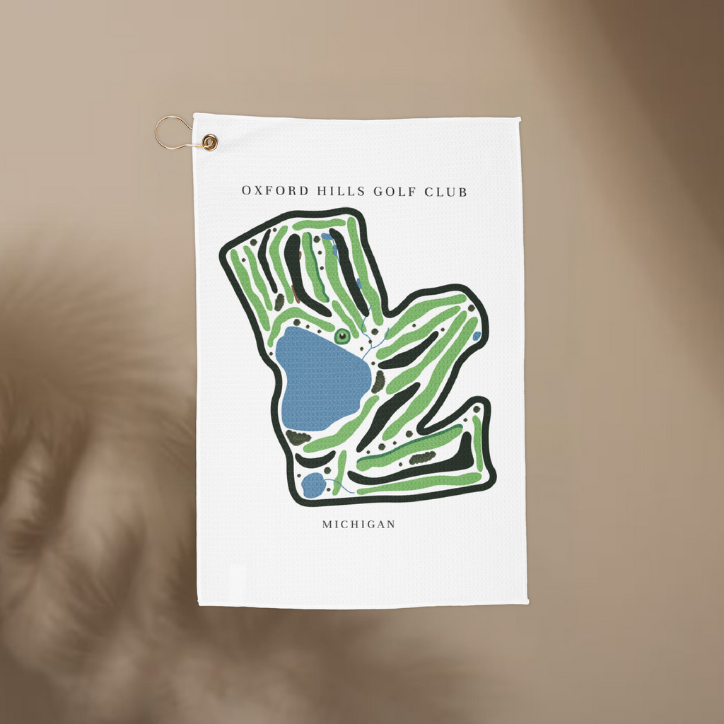 Oxford Hills Golf Club Golf Course Towel, Michigan | Microfiber Map Towel