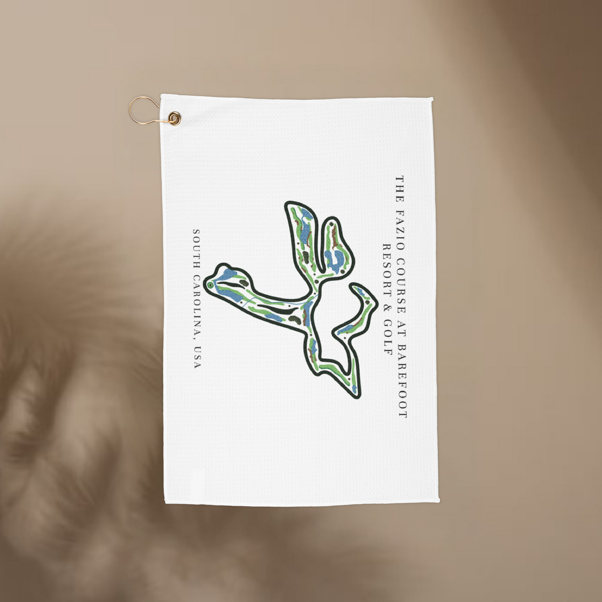 The Fazio Course at Barefoot Resort & Golf Golf Course Towel, South Carolina | Golf Course Print Towels