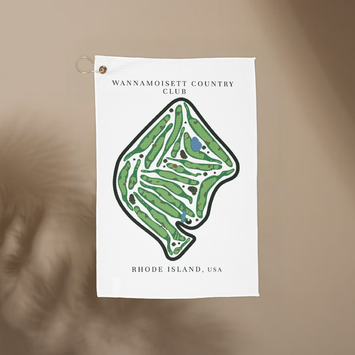 Wannamoisett Country Club, Golf Course Towel, Rhode Island | Golf Course Print Towels