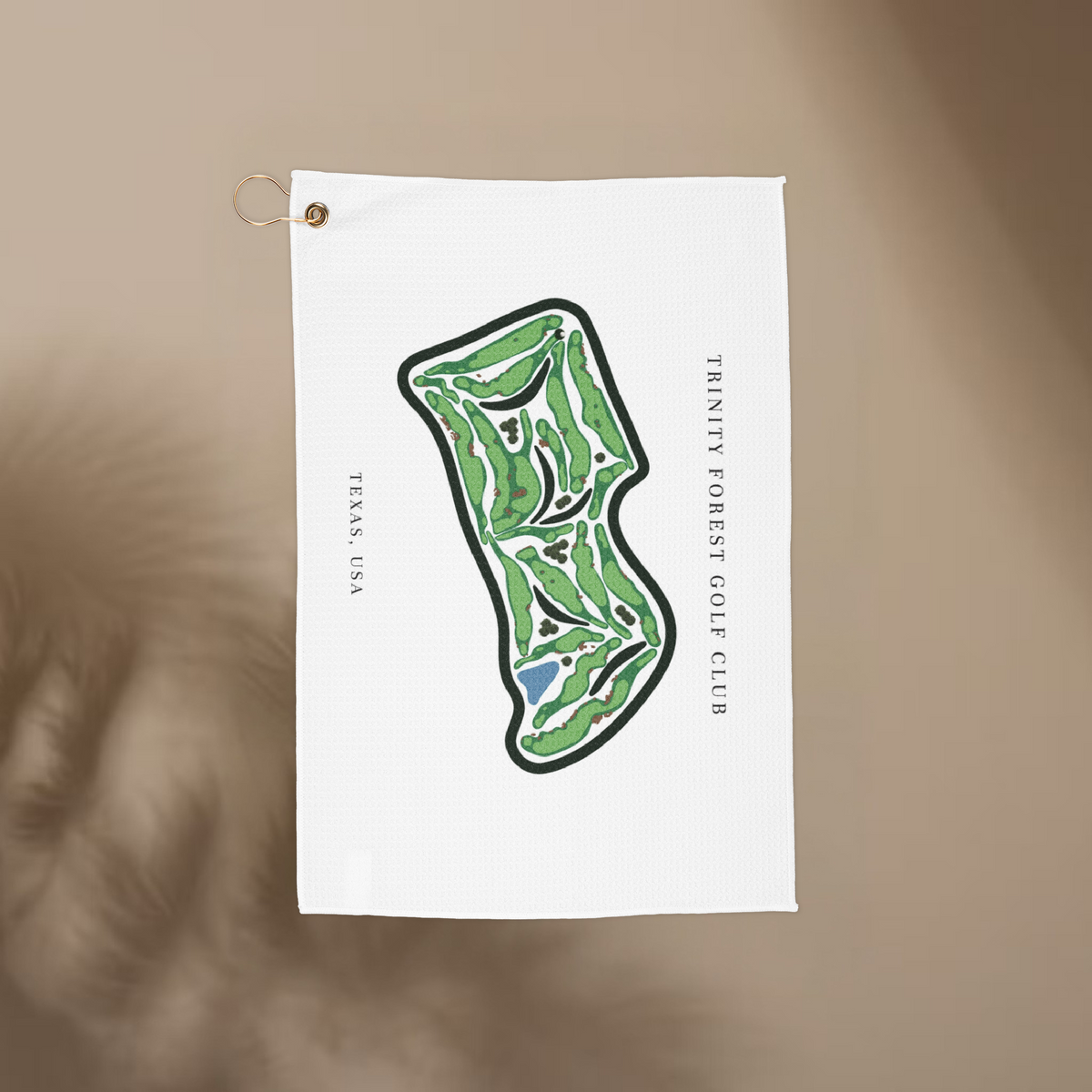 Trinity Forest Golf Club, Golf Course Towel, Texas | Golf Course Print Towels