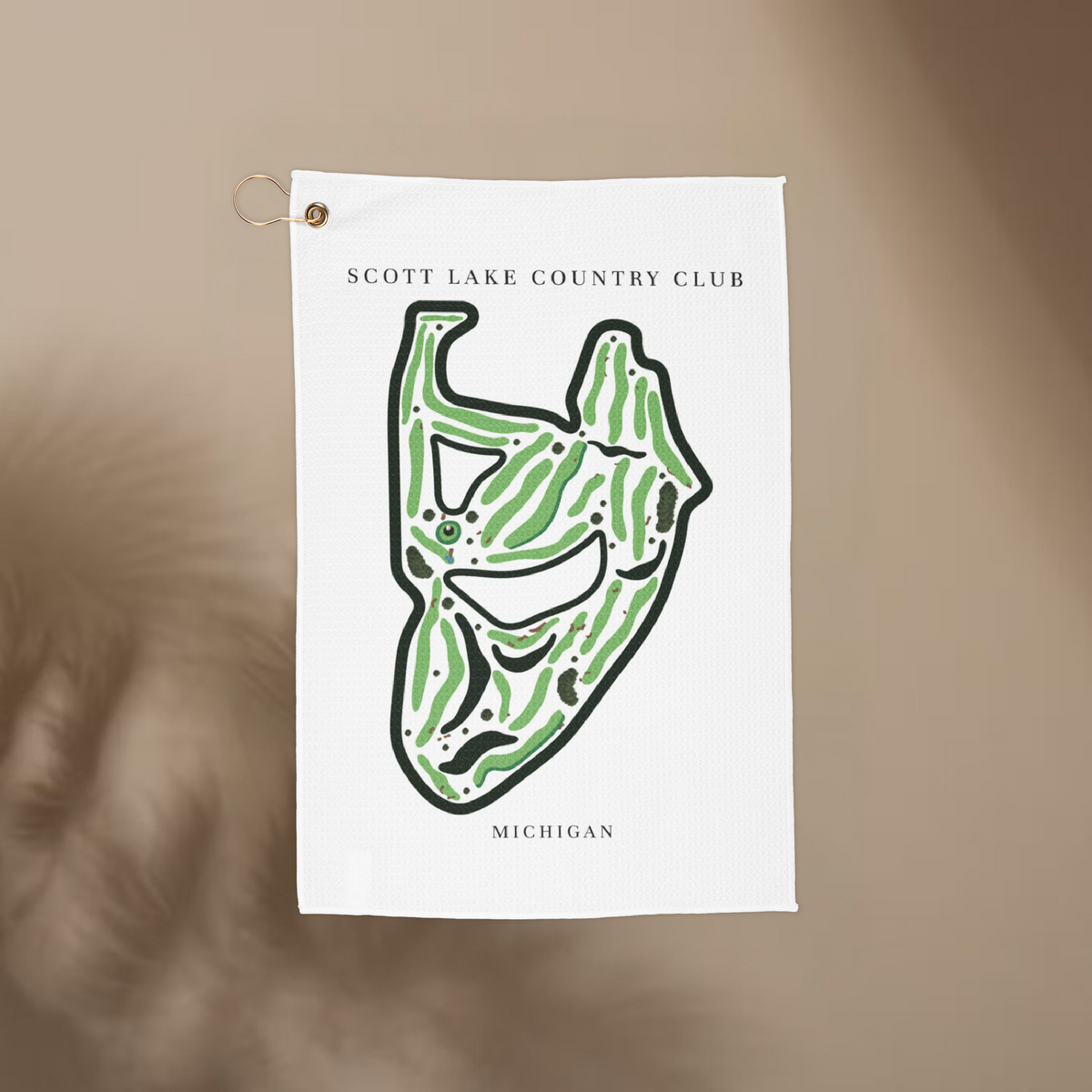 Scott Lake Country Club Golf Course Prints, Michigan | Golf Course Print Towels | Golf Course Microfiber