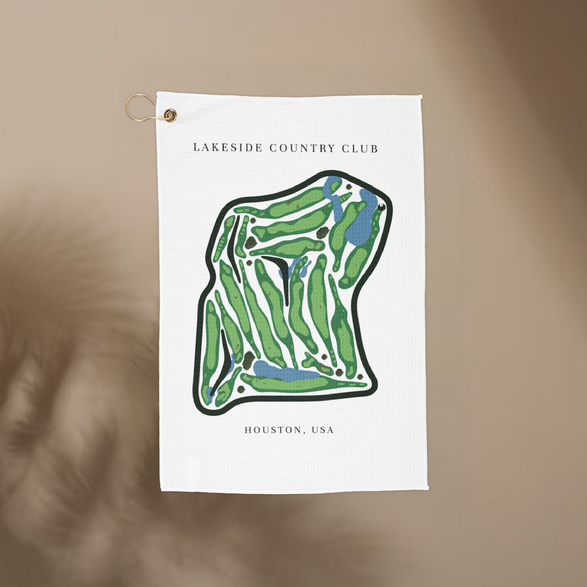 Lakeside Country Club, Golf Course Towel, Texas | Golf Course Print Towels