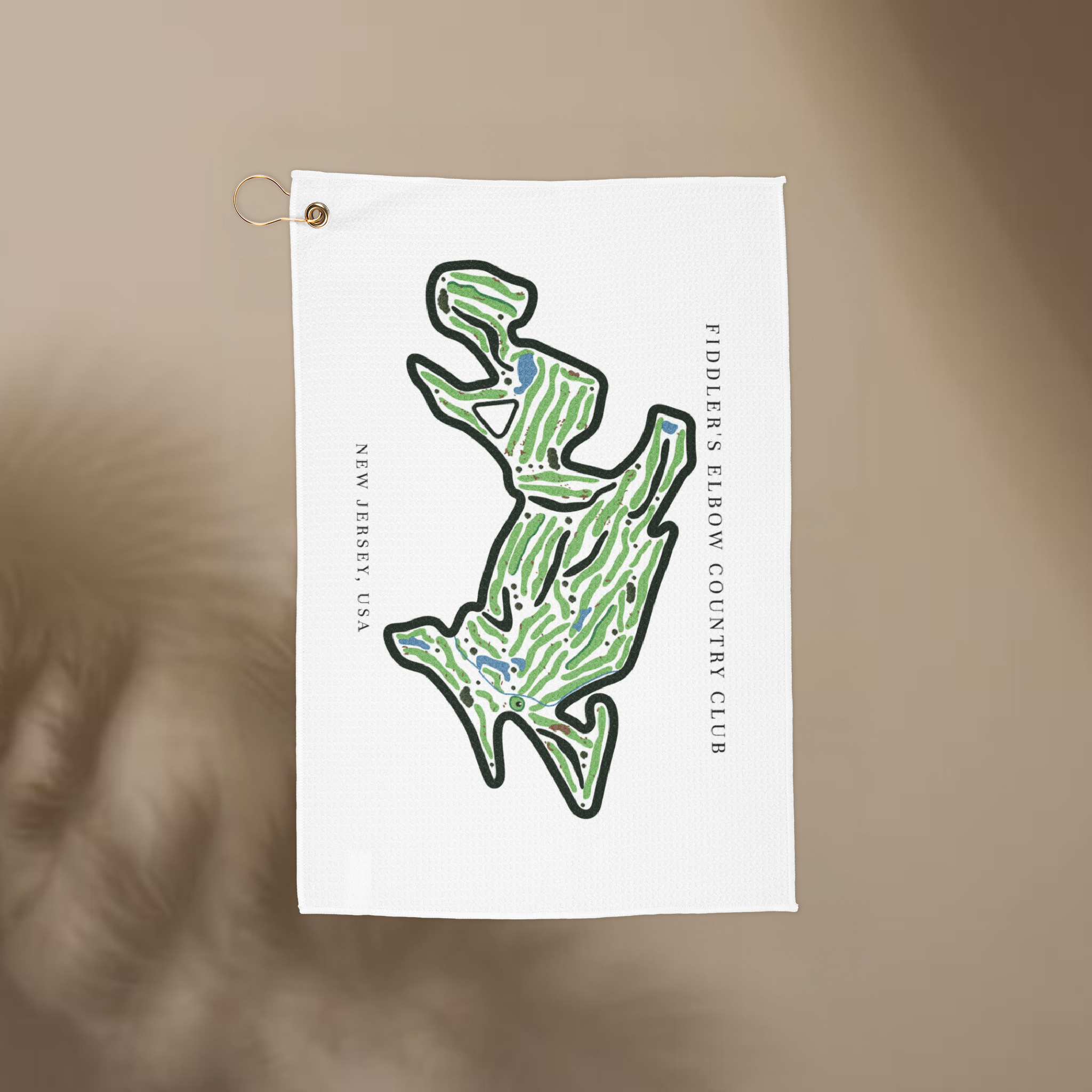 Fiddler’s Elbow Country Club Golf Course Prints, New Jersey | Golf Course Print Towels | Golf Course Microfiber