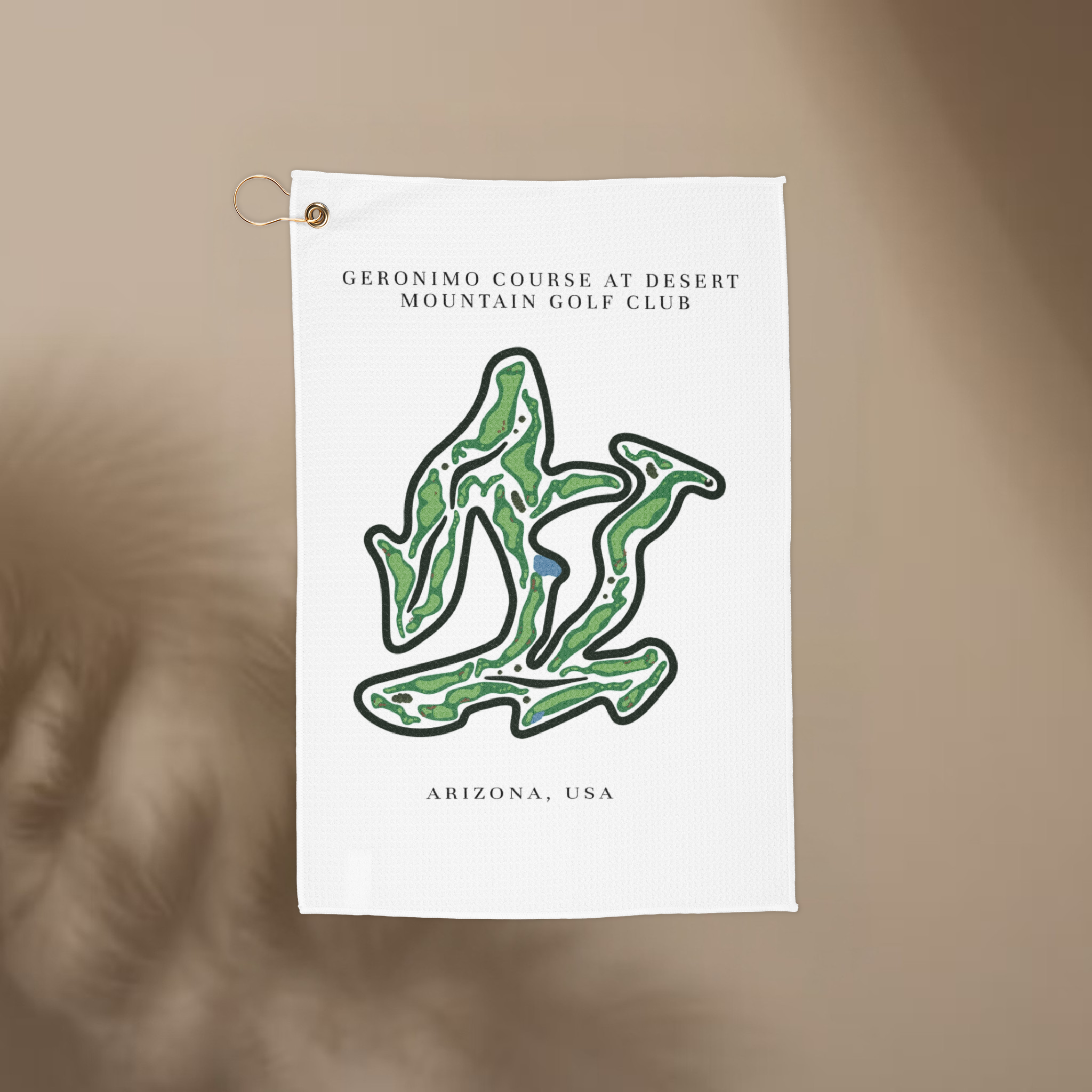 Geronimo Course at Desert Mountain Golf Club, Arizona | Golf Course Print Towels
