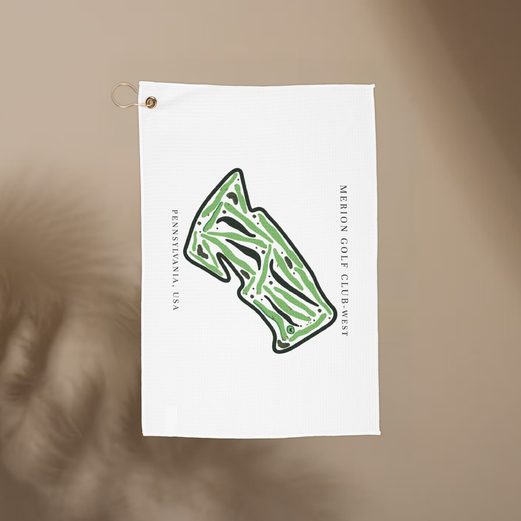 Merion Golf Club - West, Golf Course Towel, Pennsylvania | Golf Course Print Towels