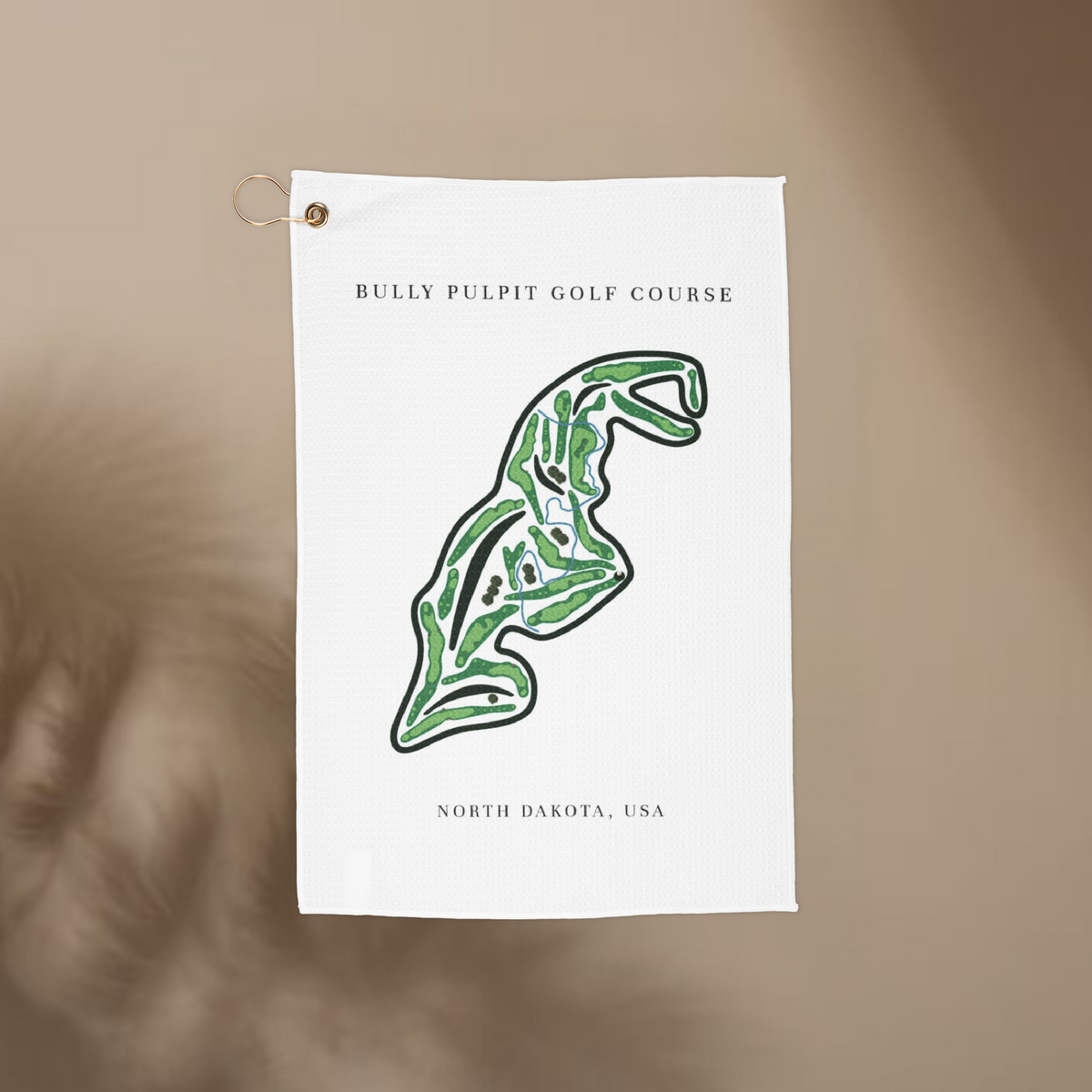 Bully Pulpit Golf Course, Golf Course Towel, North Dakota | Golf Course Print Towels