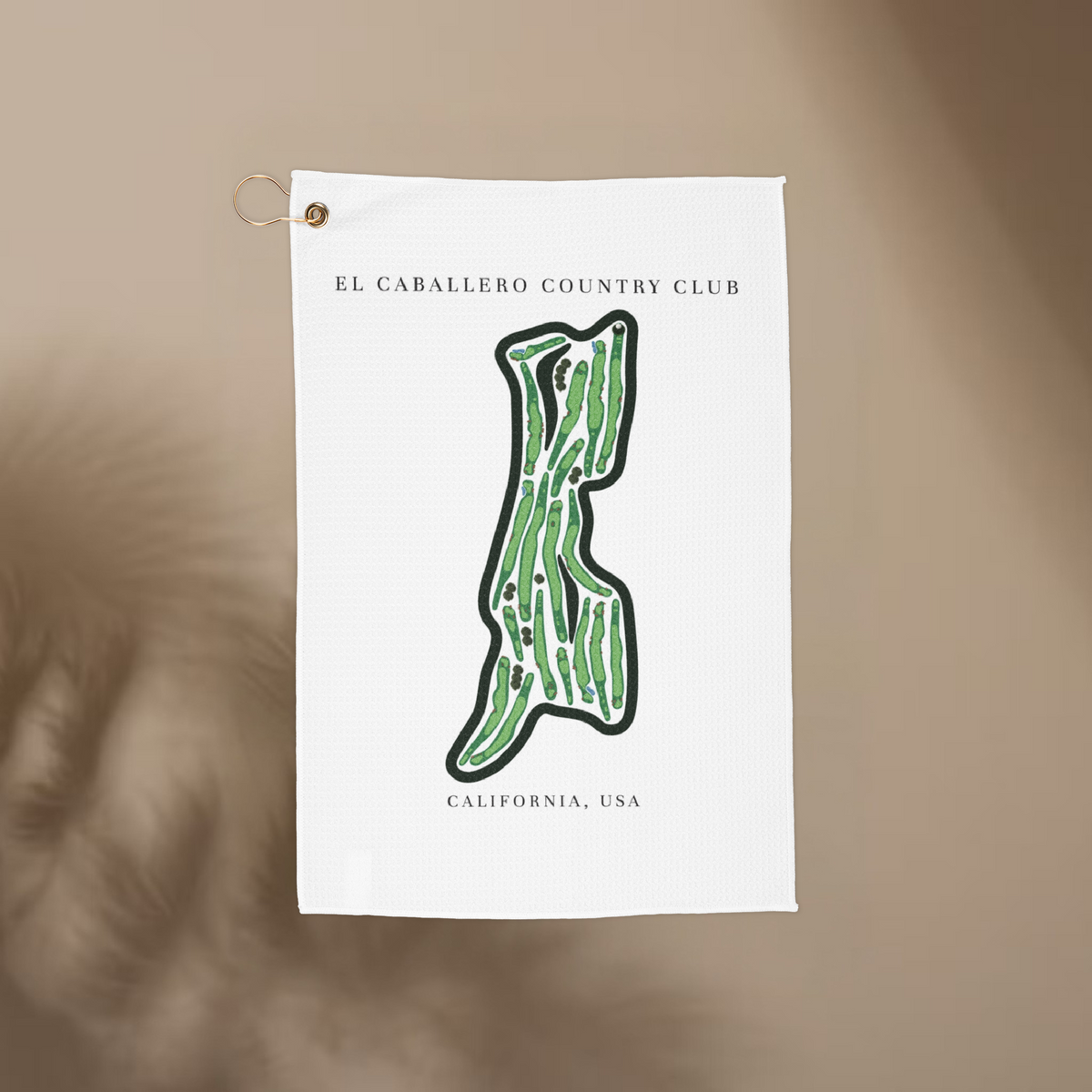 El Caballero Country Club, Golf Course Towel, California | Golf Course Print Towels