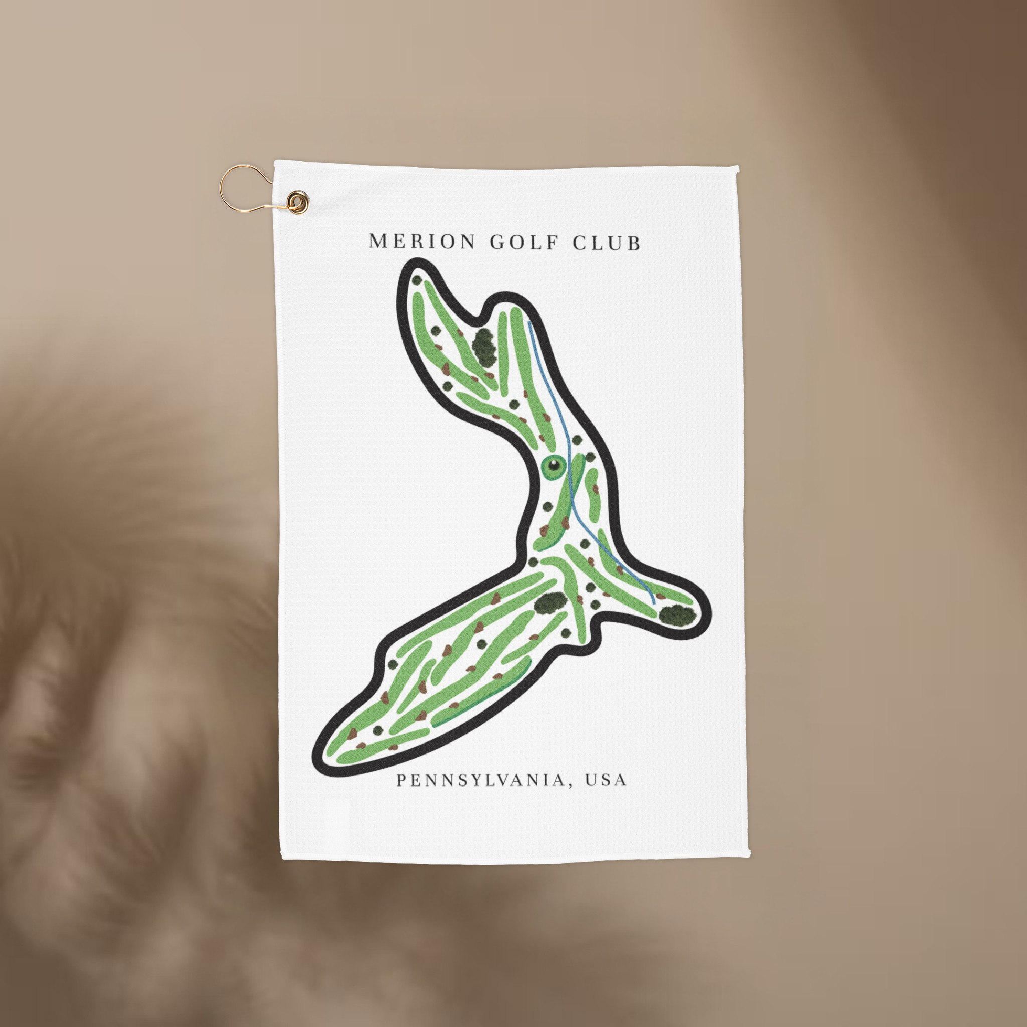 Merion Golf Club Golf Course Prints – Pennsylvania | Golf Course Print Towels | Golf Course Microfiber