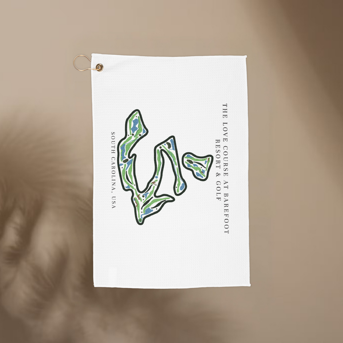 The Love Course at Barefoot Resort & Golf, Golf Course Towel, South Carolina | Golf Course Print Towels