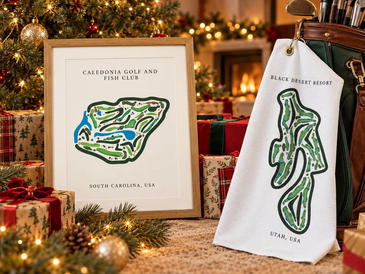 Golf course print for Christmas golf gifts and holiday gifts for golfers
