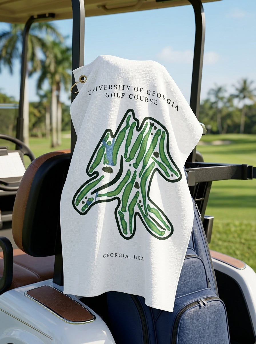 University of Georgia Golf Course Print, Georgia | Golf Course Print Towels | Golf Course Microfiber