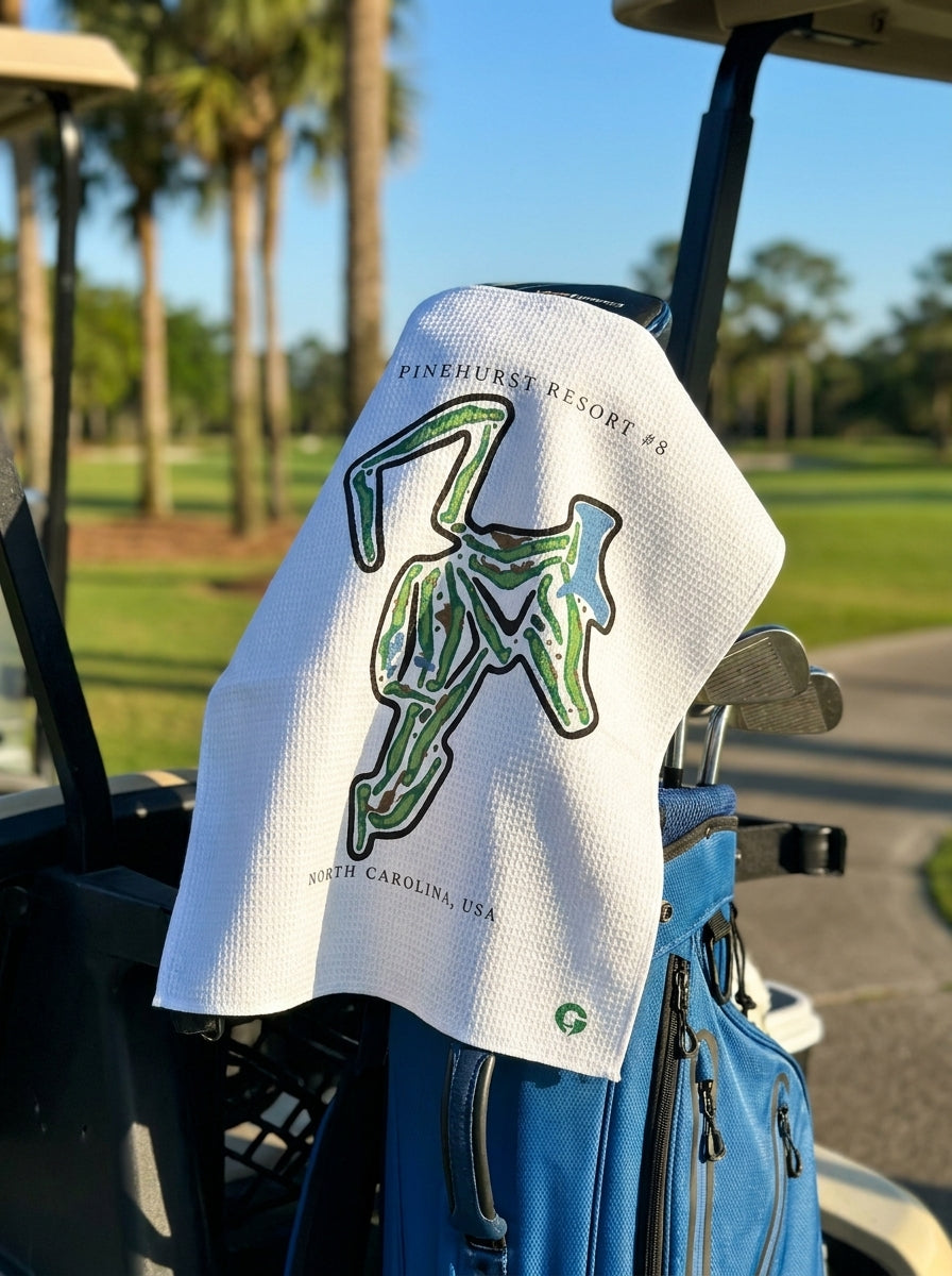 Pinehurst Resort #8 Golf Course Prints, North Carolina | Golf Course Print Towels | Golf Course Microfiber