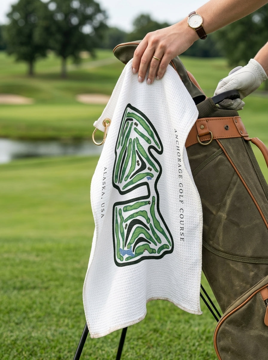 Anchorage Golf Course Towel, Alaska | Golf Course Print Towels