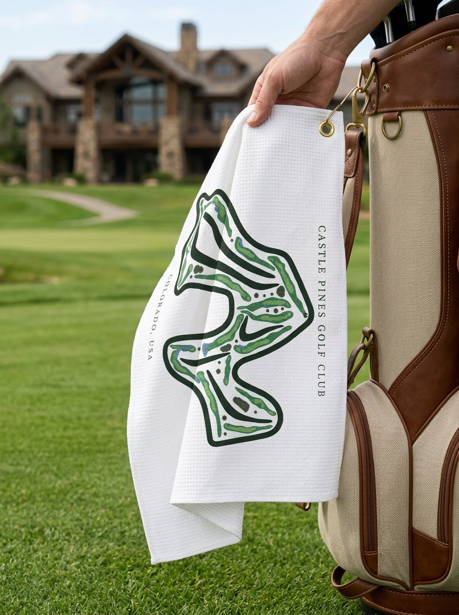 Castle Pines Golf Club, Golf Course Towel, Colorado | Golf Course Print Towels