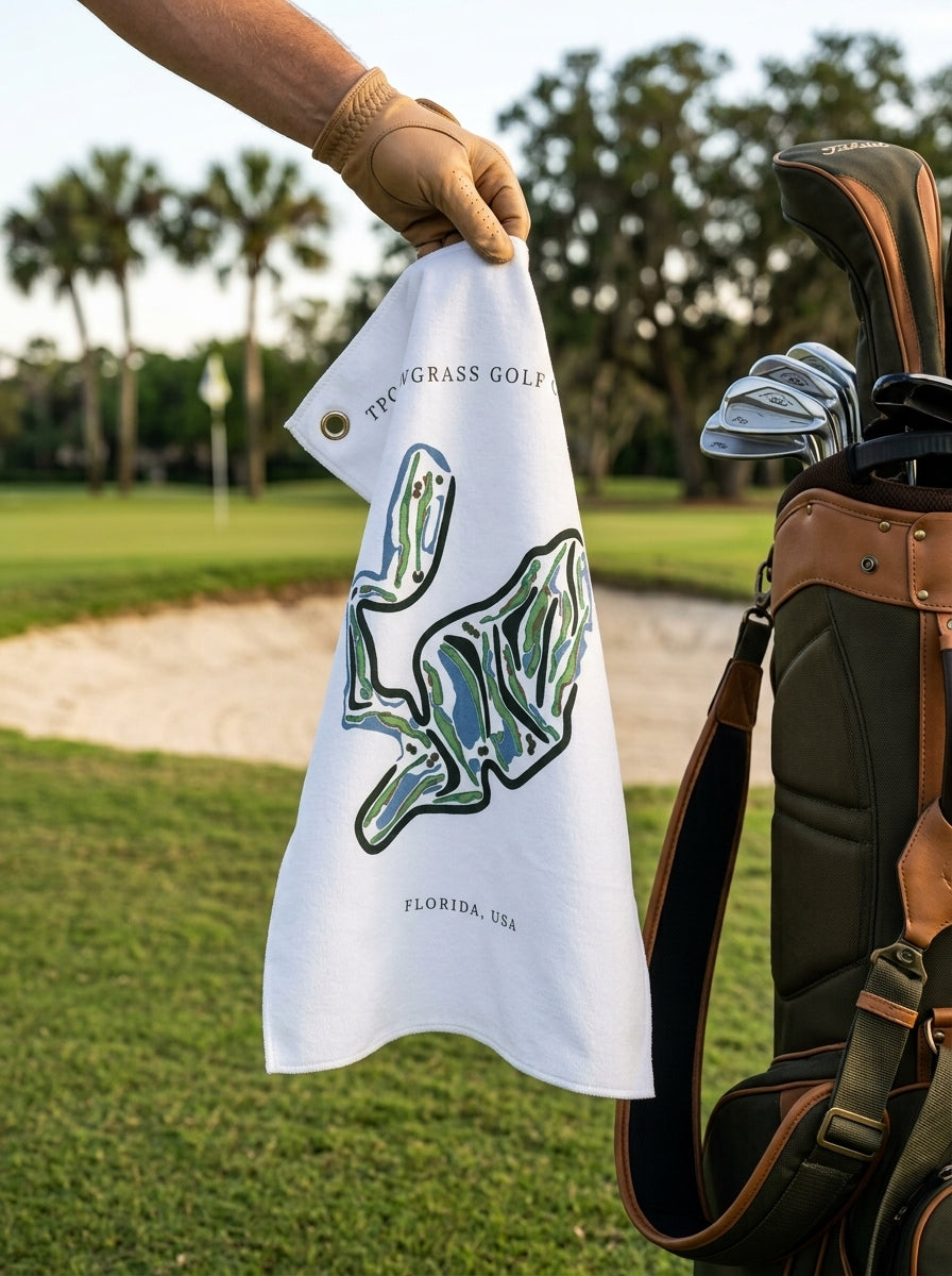 TPC Sawgrass Golf Course, Ponte Verda Beach (TOP), Golf Course Towel, Florida | Golf Course Print Towels