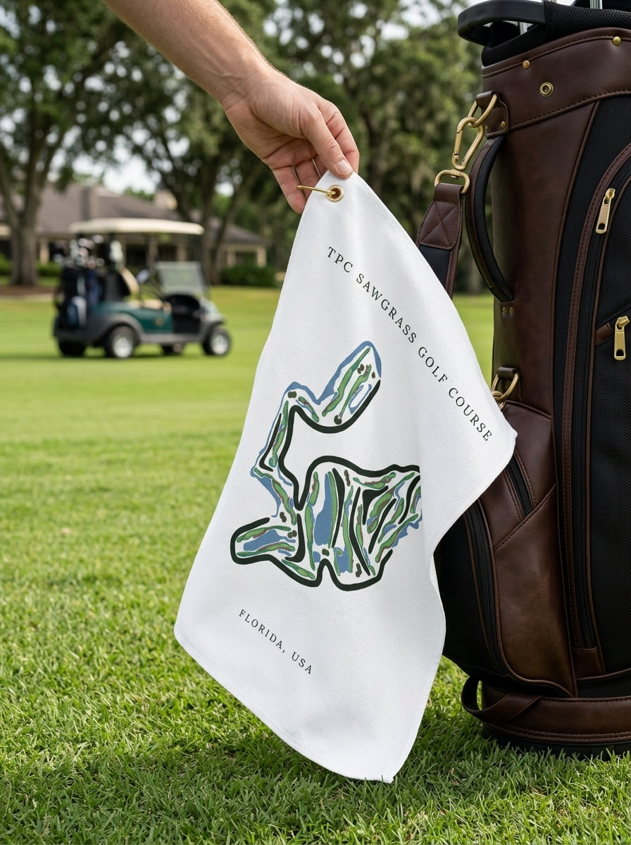 TPC Sawgrass Golf Course, Ponte Verda Beach (TOP), Golf Course Towel, Florida | Golf Course Print Towels