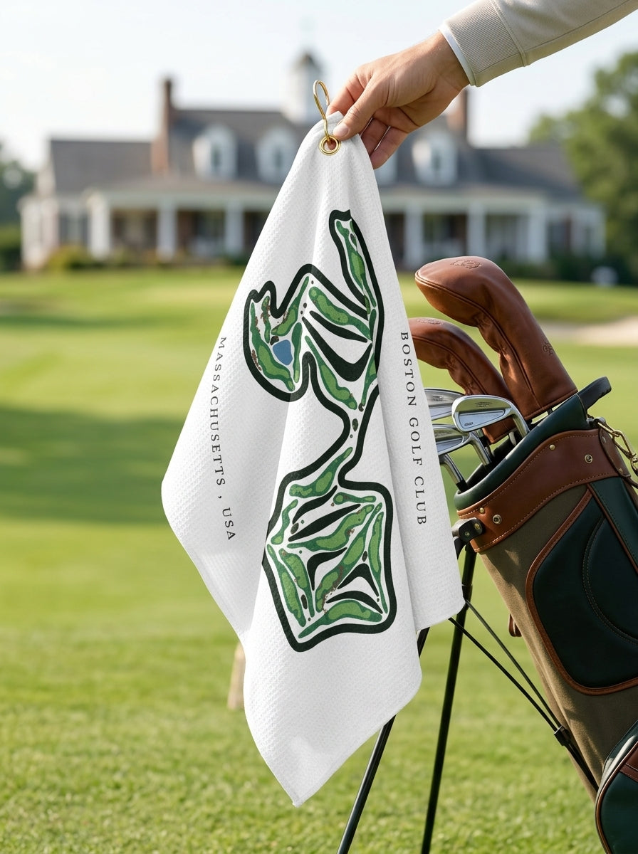 Boston Golf Club, Golf Course Towel, Massachusetts | Golf Course Print Towels