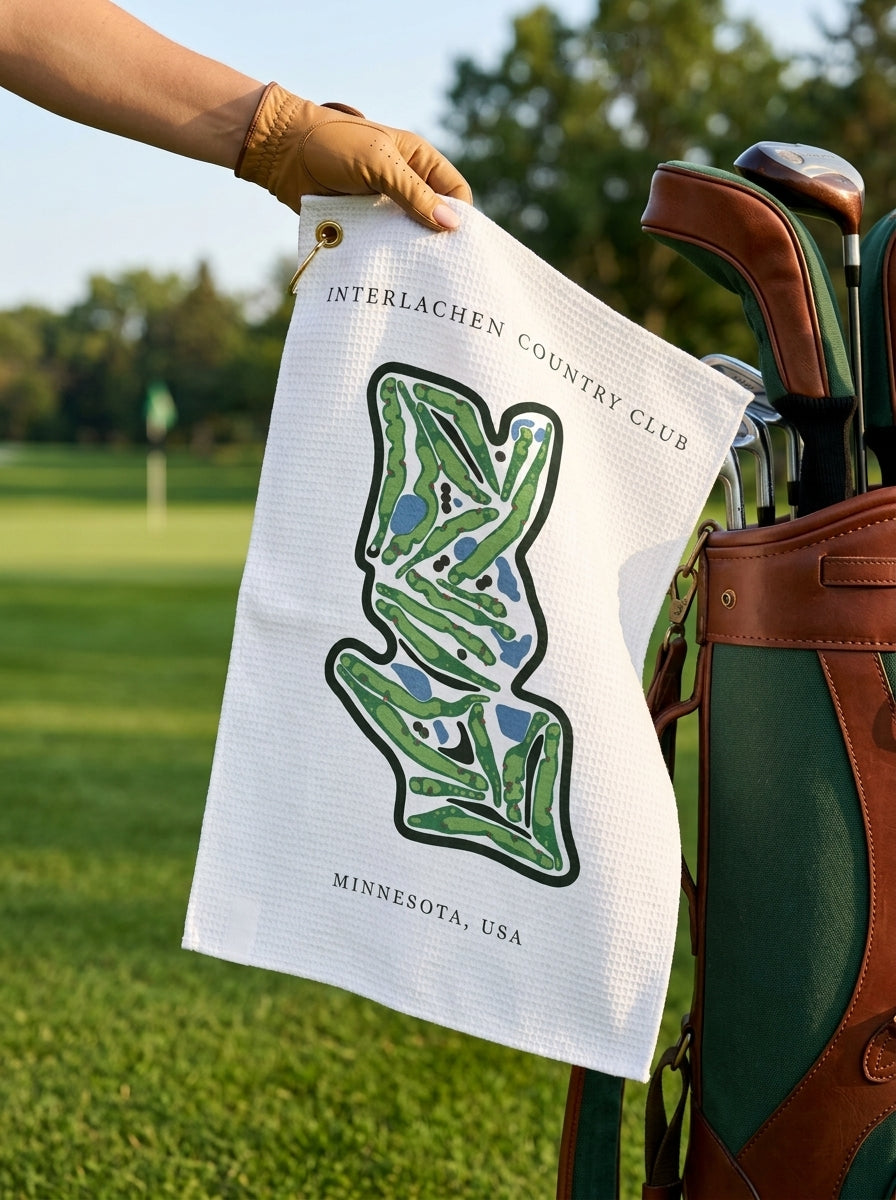 Interlachen Country Club, Golf Course Towel, Minnesota | Golf Course Print Towels