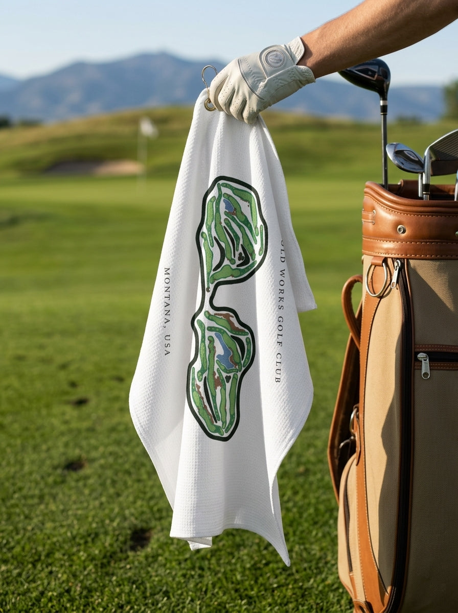 Old Works Golf Club, Golf Course Towel, Montana | Golf Course Print Towels