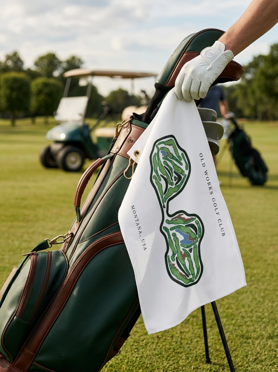 Old Works Golf Club, Golf Course Towel, Montana | Golf Course Print Towels