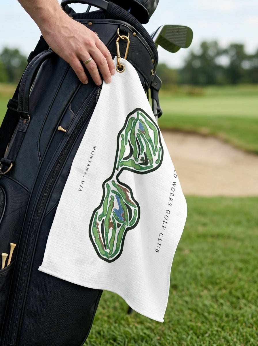 Old Works Golf Club, Golf Course Towel, Montana | Golf Course Print Towels