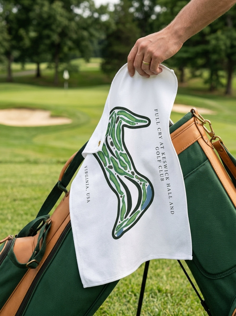 Full Cry at Keswick Hall and Golf Club, Golf Course Towel, Virginia | Golf Course Print Towels