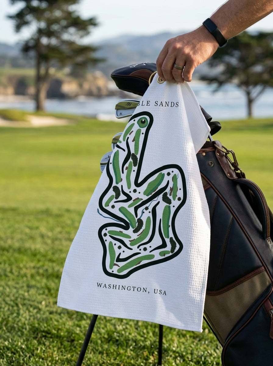 Gamble Sands, Golf Course Towel, Washington | Golf Course Print Towels