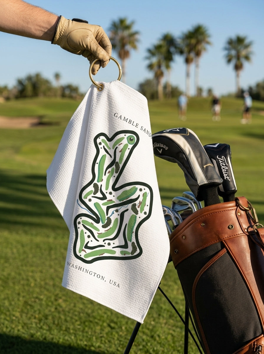 Gamble Sands, Golf Course Towel, Washington | Golf Course Print Towels