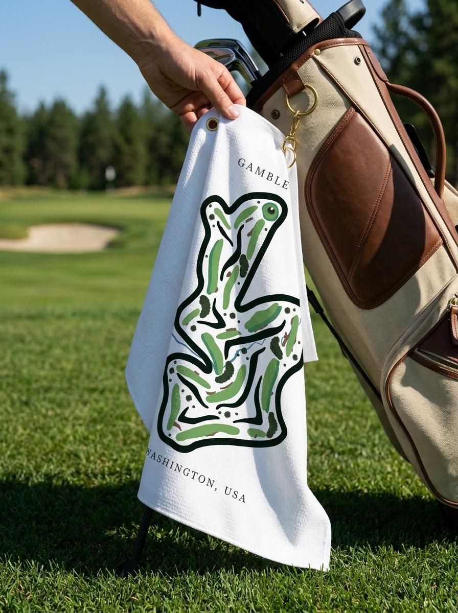 Gamble Sands, Golf Course Towel, Washington | Golf Course Print Towels