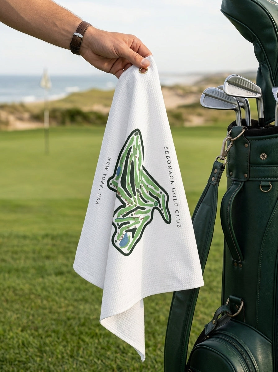 Sebonack Golf Club, Golf Course Towel, New York | Golf Course Print Towels