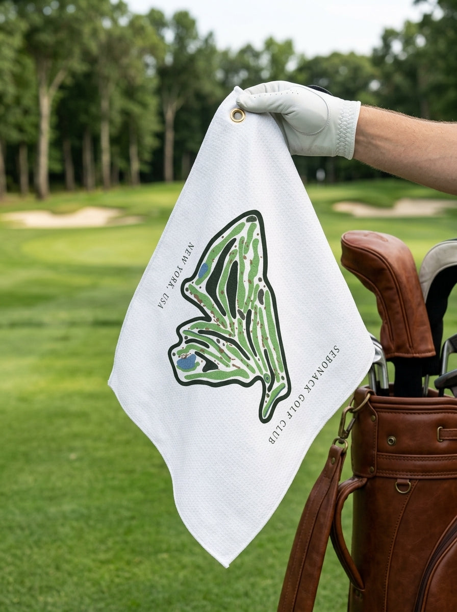 Sebonack Golf Club, Golf Course Towel, New York | Golf Course Print Towels